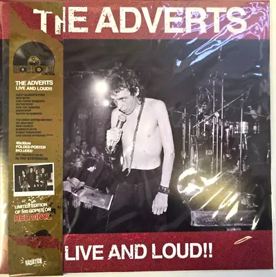 The Adverts – Live And Loud!!  LP Album vinyl record 2023 RSD Limited Red Punk - Image 1 of 4