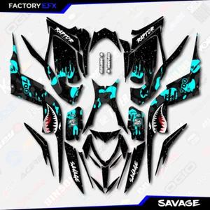 Black & Cyan Savage Camo Racing Graphics kit fits Yamaha Raptor 700 13-25 decal - Bild 1 von 2