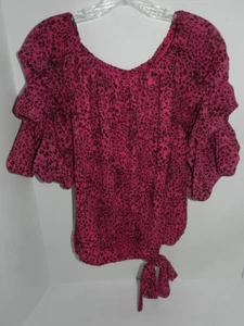 Womens Top Size S Small Vince Camuto off the shoulder flounce sleeves hot pink - Picture 1 of 4