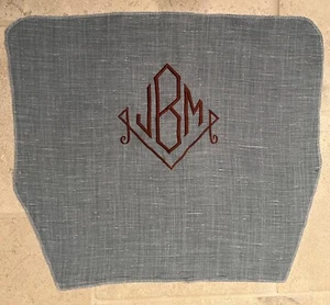 Monogramed "JMB" custom panels in beautiful linen fabric - Picture 1 of 2