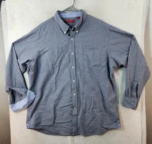 Cremieux Mens 2XL Blue Check Slim Fit Flip Cuff Long Sleeve Button Up Shirt - Picture 1 of 10
