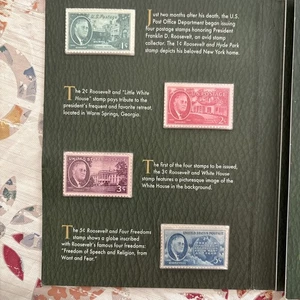 Franklin D Roosevelt 1,2,3 & 5 Cent Stamps In Protected 2014 Chronicle Set Case - Picture 1 of 3