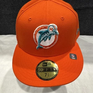 New Era 59Fifty Miami Dolphins Hat, Brand New, Men’s Size 7 3/4 - Picture 1 of 8