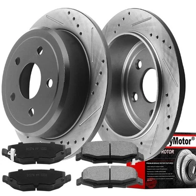 Frenos traseros rotores pastillas de freno para Jeep Wrangler 2010 2011 2012 2013-2017 B28 TX Foto 1 de 4