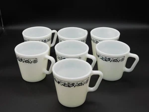 Vintage Pyrex 1410 Altstadt blau Muster Milchglas 8 Unzen Kaffeetassen Menge 7 - Bild 1 von 8