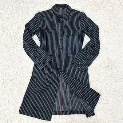 Abrigo Denim Indigo R Bordado M L Cuello Acero Inoxidable 45Rpm Raro Foto 1 de 4