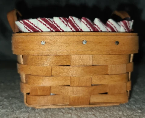 Longaberger 1993 Booking Collection Sweet Basil basket, liner and protector Cover