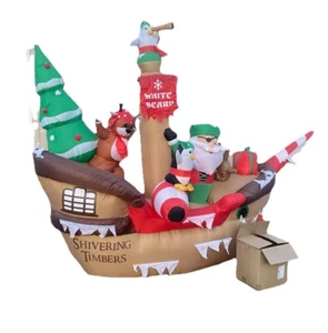 Gemmy Airblown Pirate Ship Christmas Inflatable Used Good Condition Repaired - Picture 1 of 13