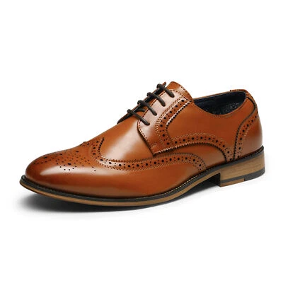 Мужская платье туфли Brogues Derby туфли официальный свадьбы Оксфорд туфли размер США - Изображение 1 из 4