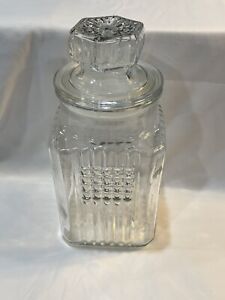 VTG Apothecary Jar Wedding Candy Cookie Canister Lid Seal Glass 9-1/4" KOEZE’S