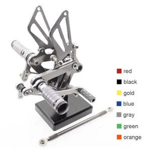 CNC Rearsets Footpegs Rear Set Pedal for KAWASAKI ZX6R 1999-2000 2001 2002 Gray - Bild 1 von 7