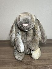 Jellycat Woodland Bashful Bunny Rabbit Brown Gray Stuffed Plush Doll Floppy 11"