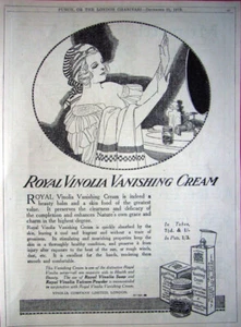 ROYAL VINOLIA Vanishing Cream 1919 Cosmetics Advert Print : Original Antique Ad - Imagen 1 de 1