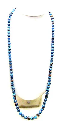 Collar de ágata a rayas cebra azul redondo de 6-8 mm para mujer joyería de piedra larga 33" Foto 1 de 3