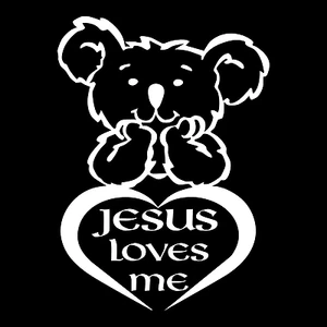 Jesus Loves Me Teddy God Religious Car Truck Window Laptop Vinyl Decal Sticker. - Foto 1 di 2