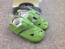 Old Soles Lime Green Leather Prewalker Shoes BNWT Size 3-6 Months EUR 18