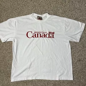 Vintage Single Stitch T Shirt Niagara Falls Canada Men’s Large White Embroidered - Picture 1 of 7
