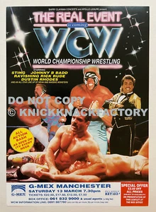 WCW World Championship Wrestling Flyer G-Mex Manchester UK 1993 WWE Sting Rude - Picture 1 of 1