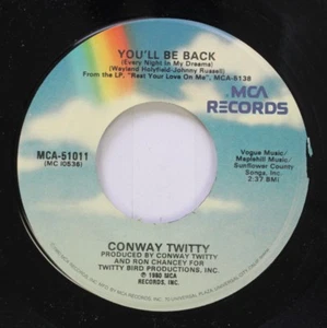 Country 45 Conway Twitty - Tendrá Be Back / Un Puente That Just Won'T Burn On - Imagen 1 de 2