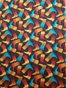 Michael Miller Cowboy Boot Fabric~ OOP~ Quality  cotton~ NEW~ boots rope~ BTHY - Picture 1 of 3