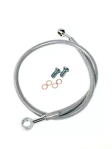 Streamline +2" Extended Steel Braided Rear Brake Line Clear Banshee YFZ350 350SE - Picture 1 of 3