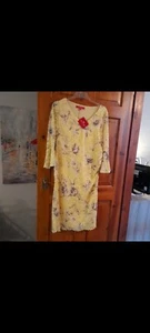 Ladies Lace Lined Yellow/Multicoloured Dress By Together. New. Size UK 14. - Picture 1 of 7