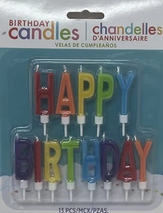 Amscan Happy Birthday Multicolor Letter Candles 13Pcs Cake Decoration New! - Picture 1 of 2