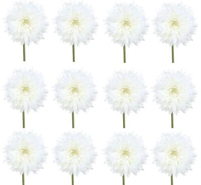 12er Set künstliche Gerbera weiß H. 60cm mit fülliger Blüte GASPER Kunstblumen - Bild 1 von 3