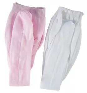 TWO Pair Tights 1 Pink 1 White compatible w/ 18" American Girl Doll Clothes DEAL - Picture 1 of 3
