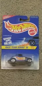 1996 Hot Wheels 3-Window '34 #535 Race Team III #3 of 4 Big/Small 5Sp Rims NIP - Picture 1 of 8