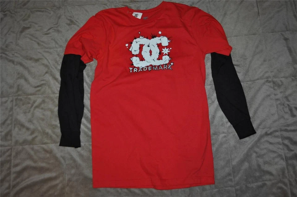 DC Shoes Boys Long Sleeve Boomer 2Fer T-Shirt ADBKT00105 See Sizes Red/Black NWT - Image 1 of 2