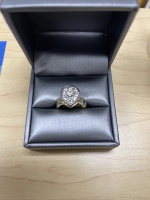 Anel feminino de ouro amarelo 14 quilates com diamante de 1,5 quilates tamanho 7 - Imagem 1 de 4