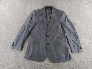 Kenneth Cole Reaction 40R Mens Sports Coat Gray Cotton Blend 2 Button - Picture 1 of 12