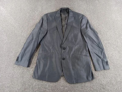 Kenneth Cole Reaction 40R Mens Sports Coat Gray Cotton Blend 2 Button - Image 1 of 4