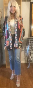 Neu ohne Etikett Johnny Was Kimono Jacke Überwurf bestickt wendbar XL über 650 $ - Bild 1 von 19