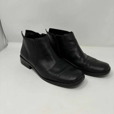Botas al tobillo Etienne Aigner de cuero negras con cremallera lateral para mujer talla 9M Foto 1 de 4