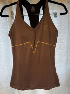 Nike Dri-Fit Brown Athletic Workout Gym Tan Top Women Sz Small EUC Fast shipping - Picture 1 of 9