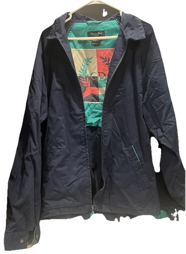 Giacca a vento vintage Christian Dior zip colorblock uomo XL cotone