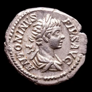 *Lucernae* Caracalla Denarius PONT TR P VI COS Roma Rome 203 A.D. - Picture 1 of 5