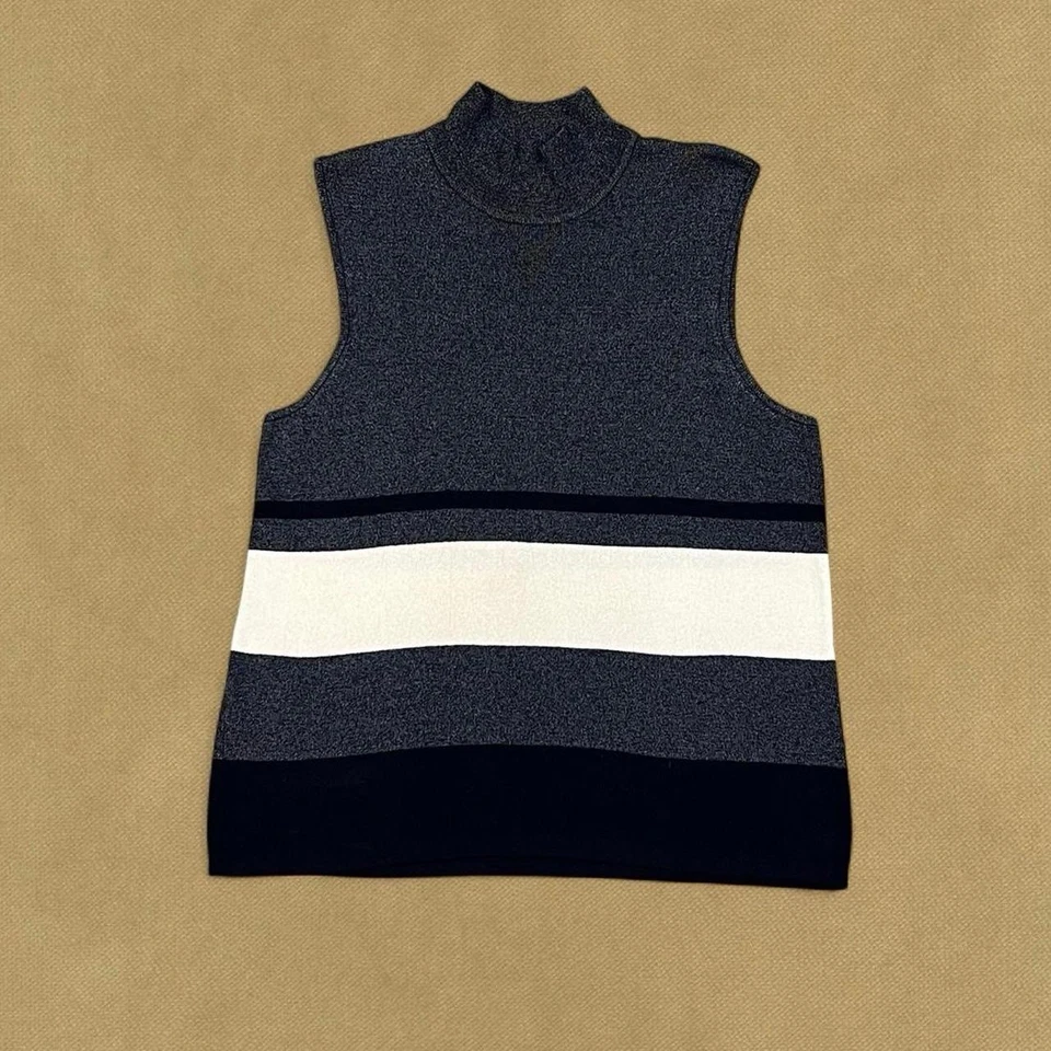 Vintage Grey and Black Turtleneck Vest - Image 1 of 4