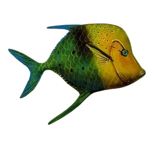Baño de peces tropicales grande de 12 pulgadas decoración de pared para niños aleta verde amarilla 12TFW37FIN - Imagen 1 de 1