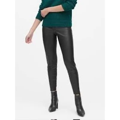 Banana Republic “Devon” Imitación Cuero Ajustado Leggings 6 Preppy Sostenible Vegano Foto 1 de 4