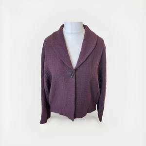 OSKA Size II UK 12 Wool Blend Purple Jacket Cardigan - Picture 1 of 9