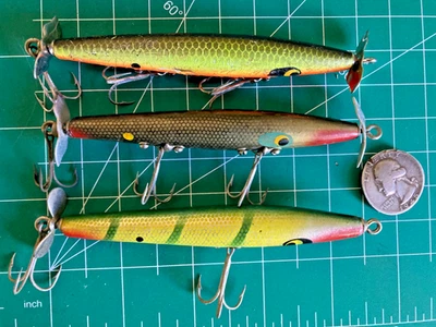 LOTE DE COLECCIÓN 3 SEÑUELOS DE PESCA SMITHWICK DEVILS CABALLO MADERA TOPWATER SUPERFICIE CRANKBAITS Foto 1 de 4