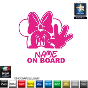 Bebè a bordo adesivo sticker baby on bord MINNIE bimba a bordo PERSONALIZZATO - Foto 1 di 1