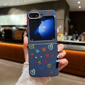 Funda de teléfono corazón para Samsung Galaxy Z Flip6 Flip5 Flip4 3 cubierta magnética de cuero - Imagen 1 de 20