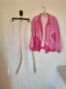 Blair #424 Boutique Set Pantaloni Taglia M/Giacca Taglia XL Activewear Usato Pois - Foto 1 di 12