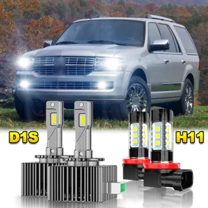 For Lincoln Navigator 2007-2017 -LED Headlight HI/LO & Fog Light Bulbs 6000K - Picture 1 of 12