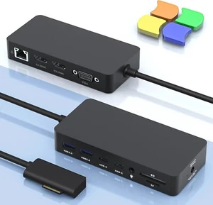 Microsoft Surface Docking Station with Triple Displays 2 HDMI+VGA, 12 in 1 Su... - Afbeelding 1 van 9
