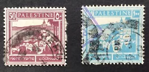 PALESTINE STAMPS SG100 & 102 SEA OF GALILEE, 1927 GOOD USED - Picture 1 of 5